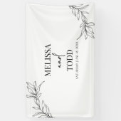 Schwarz-weiße Minimale Minimalistische Zweigstelle Banner (Vertikal)