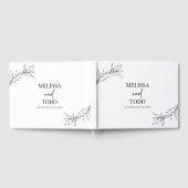 Schwarz-weiße Minimale Minimalistische Zweigstelle Gästebuch (Voll)