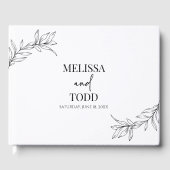 Schwarz-weiße Minimale Minimalistische Zweigstelle Gästebuch (Vorderseite)