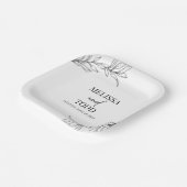 Schwarz-weiße Minimale Minimalistische Zweigstelle Pappteller (Gewinkelt)