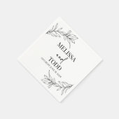 Schwarz-weiße Minimale Minimalistische Zweigstelle Serviette (Ecke)