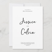 Schwarz-weiße minimale religiöse Hochzeitseinladun Einladung (Vorderseite)