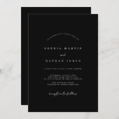 Schwarz-weiße Minimalistische Einladung zur Hochze (Vorne/Hinten)