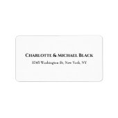 Schwarz-weiße Minimalistische Elegantenfamilie Adressaufkleber (Vorne)