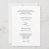 Schwarz-weiße Minimalistische Eltern heißen beide Einladung (Vorderseite)