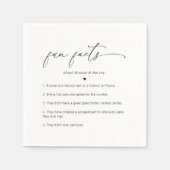 Schwarz-weiße Minimalistische Fun-Fakten Hochzeit Serviette (Vorderseite)