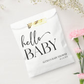 Schwarz-weiße Minimalistische Hello Baby Dusche Geschenktütchen (Versiegelt)