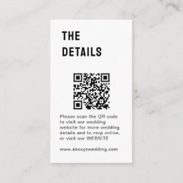 Schwarz-weiße Minimalistische Hochzeit Begleitkarte