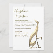 Schwarz-weiße Minimalistische Hochzeit Einladung (Vorderseite)