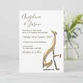 Schwarz-weiße Minimalistische Hochzeit Einladung (Stehend Vorderseite)