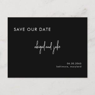 Schwarz-Weiße Minimalistische Hochzeit - Rettet un Postkarte