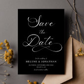 Schwarz-weiße Minimalistische Hochzeit Save The Date