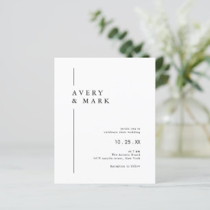 Schwarz-weiße Minimalistische Hochzeitseinladung