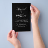 Schwarz-weiße Minimalistische Hochzeitseinladung Flyer (Handgriff)