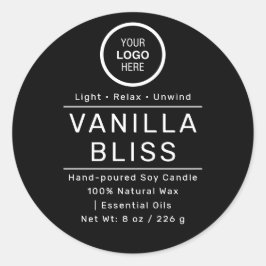 Schwarz-weiße Minimalistische Label handgefertigte Runder Aufkleber