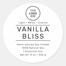 Schwarz-weiße Minimalistische Label handgefertigte Runder Aufkleber