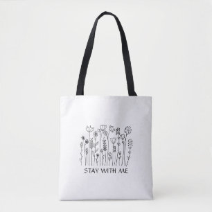 Schwarz-weiße minimalistische Liebestypografie  Tasche