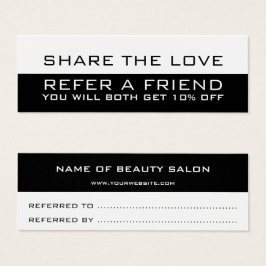 Schwarz-weiße minimalistische moderne Verweiskarte