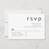 Schwarz-weiße Minimalistische Typografie RSVP Karte (Vorderseite)