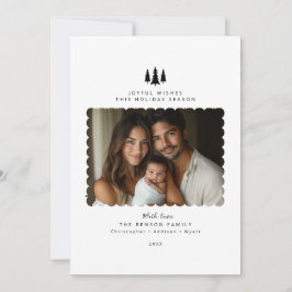 Schwarz-weiße Minimalistische Weihnachtskarte des  Feiertagskarte