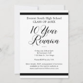 Schwarz-weiße Minimalistische Wiedersehen in der 1 Einladung (Vorderseite)