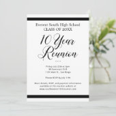 Schwarz-weiße Minimalistische Wiedersehen in der 1 Einladung (Stehend Vorderseite)