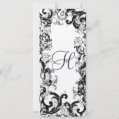 Schwarz-weiße Mittelalterliche Renaissanceheihe Einladung (Rückseite)