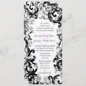 Schwarz-weiße Mittelalterliche Renaissanceheihe Einladung (Vorne/Hinten)