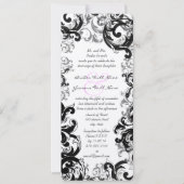 Schwarz-weiße Mittelalterliche Renaissanceheihe Einladung (Vorderseite)