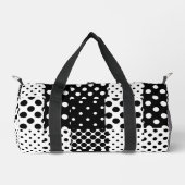 Schwarz-weiße Mode mit Punkten im Design  Duffle Bag (Vorderseite)