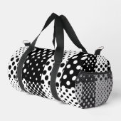 Schwarz-weiße Mode mit Punkten im Design  Duffle Bag (Rechte Ecke)