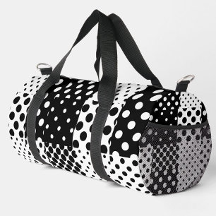 Schwarz-weiße Mode mit Punkten im Design  Duffle Bag