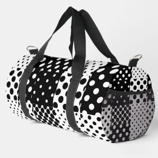 Schwarz-weiße Mode mit Punkten im Design  Duffle Bag