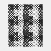 Schwarz-weiße Mode mit Punkten im Design Fleecedecke (Vorderseite)