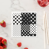 Schwarz-weiße Mode mit Punkten im Design  Serviette (Beispiel)