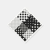 Schwarz-weiße Mode mit Punkten im Design  Serviette (Ecke)