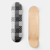 Schwarz-weiße Mode mit Punkten im Design  Skateboard (Vorderseite)