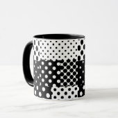 Schwarz-weiße Mode mit Punkten im Design Tasse (Vorderseite Links)