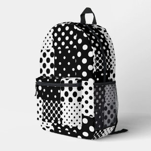 Schwarz Weiße Mode Polka Punkte Stil Design  Bedruckter Rucksack