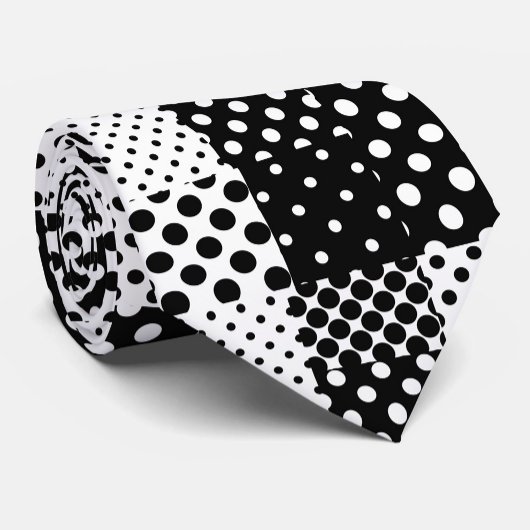 Schwarz Weiße Mode Polka Punkte Stil Design Krawatte