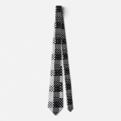 Schwarz Weiße Mode Polka Punkte Stil Design Krawatte (Vorderseite)
