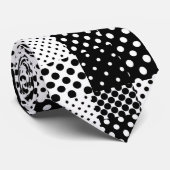 Schwarz Weiße Mode Polka Punkte Stil Design Krawatte (Gerollt)