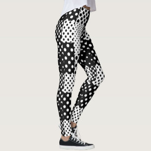 Schwarz Weiße Mode Polka Punkte Stil Design Leggings