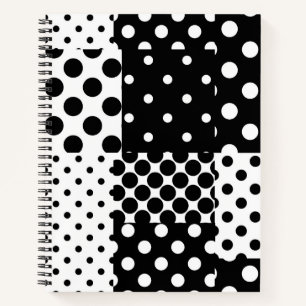 Schwarz Weiße Mode Polka Punkte Stil Design Notizblock