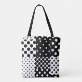 Schwarz-weiße Mode, Punkte-Stil-Design Tasche (Rückseite)