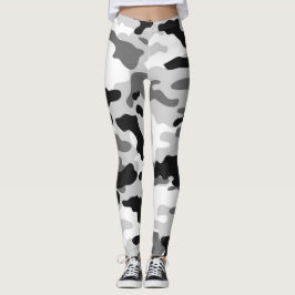 Schwarz-weiße Mode- und Grauarmee Leggings