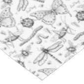 Schwarz-weiße Modern Insects Illustration Liebe Bu Tischdecke (Schrägansicht)