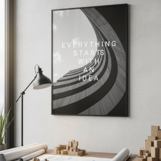 Schwarz-Weiße Moderne Architektur Motivierend Poster