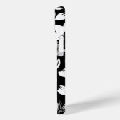 Schwarz-weiße, moderne Blätter mit Blumenmuster Case-Mate iPhone Hülle (Rückseite / Links)