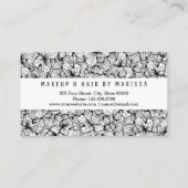 Schwarz-weiße moderne Blumen hallo schön Visitenkarte (Rückseite)